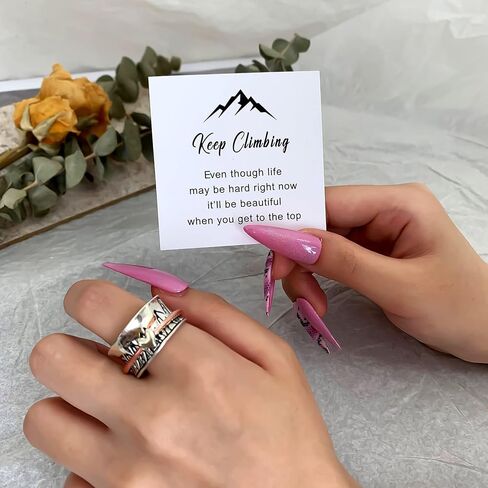 RINHOO الصداقة إبقاء تسلق الدائري للنساء إلهام حلقة الجبل الدائري سبينر تململ القلق خواتم in Kuwait