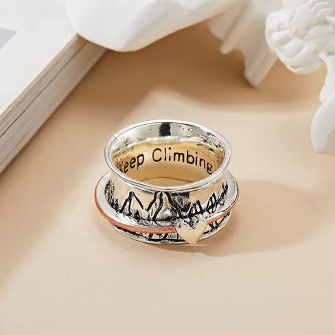 RINHOO الصداقة إبقاء تسلق الدائري للنساء إلهام حلقة الجبل الدائري سبينر تململ القلق خواتم in Kuwait