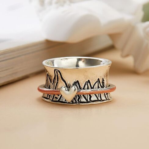 RINHOO الصداقة إبقاء تسلق الدائري للنساء إلهام حلقة الجبل الدائري سبينر تململ القلق خواتم in Kuwait