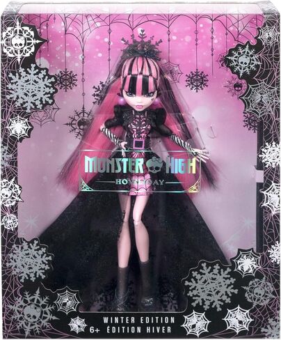 دمية Monster High Draculaura، إصدار خاص من Howliday، ثوب وردي وأسود، آخر صيحات الموضة، مجموعة العطلات، هدايا للفتيات والفتيان in Saudi Arabia