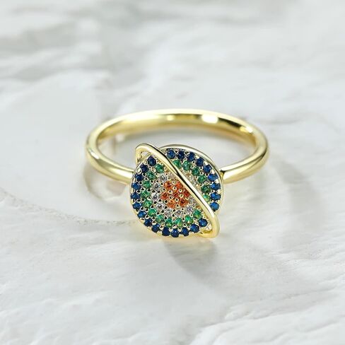 حلقة تململ من JunXin To My Daughter للقلق، حلقات تململ للقلق للنساء، حلقة تململ قابلة للتعديل لتخفيف القلق من قوس قزح لهدايا مجوهرات الابنة (حلقة تململ قوس قزح) in Kuwait