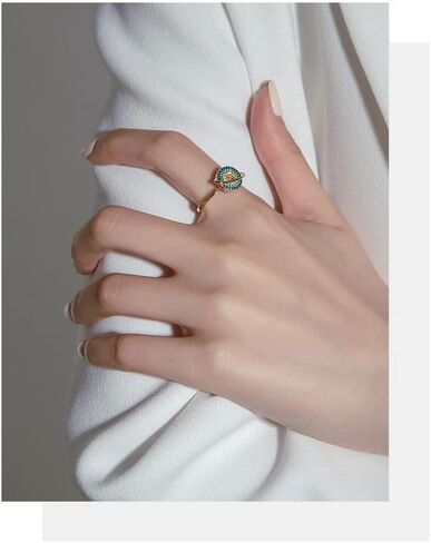 حلقة تململ من JunXin To My Daughter للقلق، حلقات تململ للقلق للنساء، حلقة تململ قابلة للتعديل لتخفيف القلق من قوس قزح لهدايا مجوهرات الابنة (حلقة تململ قوس قزح) in Kuwait