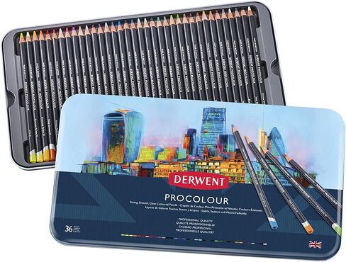 Derwent Colored Pencils, Procolour Pencils, Drawing, Art, Metal Tin, 12 Count (2302505) in Saudi Arabia