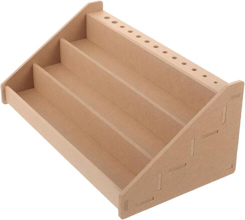 منظم اعمال الطلاء المصغر من كيه جيه اتش بي في، ادوات مصغرة، حامل تخزين لزجاجات الحبر الخشبي، منظم زجاجات الطلاء، صندوق تخزين منظم للطلاء، رف تخزين للتلوين in Kuwait