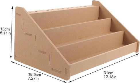 منظم اعمال الطلاء المصغر من كيه جيه اتش بي في، ادوات مصغرة، حامل تخزين لزجاجات الحبر الخشبي، منظم زجاجات الطلاء، صندوق تخزين منظم للطلاء، رف تخزين للتلوين in Kuwait