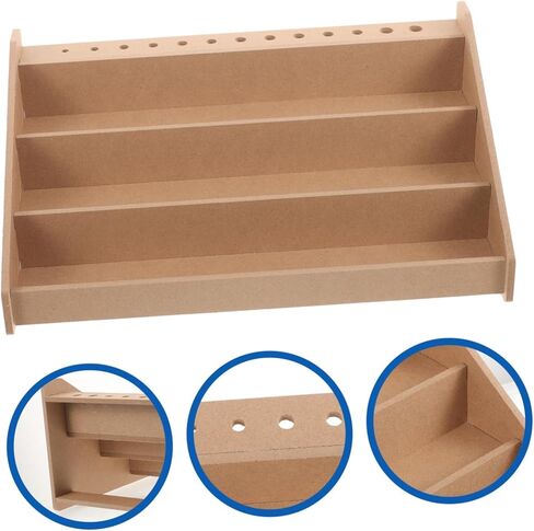 منظم اعمال الطلاء المصغر من كيه جيه اتش بي في، ادوات مصغرة، حامل تخزين لزجاجات الحبر الخشبي، منظم زجاجات الطلاء، صندوق تخزين منظم للطلاء، رف تخزين للتلوين in Kuwait