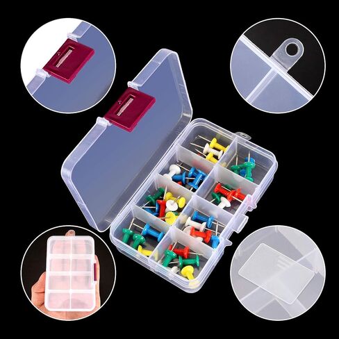 EATHEATY 12 Pack 8 Grids Plastic Bead Jewelry Organizer Box, 4.2"x 2.6"x 0.8" Small Jewelry Organizer Box with Adjustable Dividers, 8 Compartment Bead Jewelry Craft Tackles Storage Containers in Kuwait