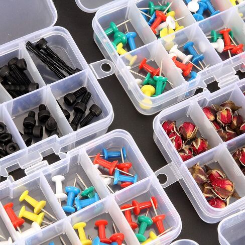 EATHEATY 12 Pack 8 Grids Plastic Bead Jewelry Organizer Box, 4.2"x 2.6"x 0.8" Small Jewelry Organizer Box with Adjustable Dividers, 8 Compartment Bead Jewelry Craft Tackles Storage Containers in Kuwait