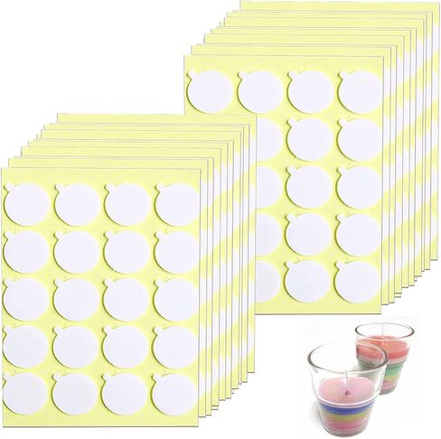 400Pcs Candle Wick Stickers, Adhere Steady in Hot Heatproof Wax Stickers, Candle Wick Glue for Candle Making and Candle DIY in Saudi Arabia