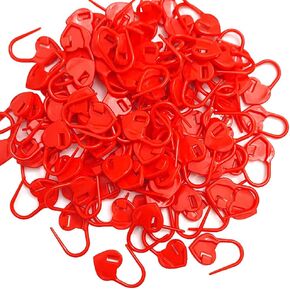 UUYYEO 200 Pcs Colorful Heart Knitting Markers Crochet Clips Stitch Markers Crochet Pins Locking Stitch Knitting Place Markers Plastic Safety Pins Red