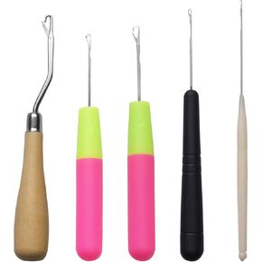 5 قطع من إبرة الكروشيه المزلاج من جنونوغاوك، لصيانة الجدائل الصغيرة، وصنع السجاد in Kuwait