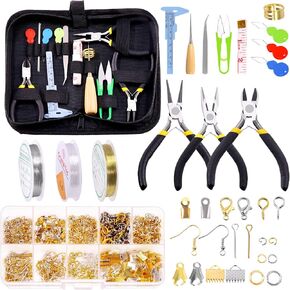 Glarks 1468Pcs Jewelry Making Supplies Kit with Pliers, Findings, Beading String for Repair, Making and Beading in Saudi Arabia