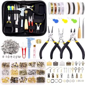 Glarks 1468Pcs Jewelry Making Supplies Kit with Pliers, Findings, Beading String for Repair, Making and Beading in Kuwait