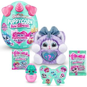 Rainbocorns Puppycorn Surprise Series 2 (Komon) by ZURU, Collectible Plush Stuffed Animal, Surprise Egg, Scratch n Sniff Sticker, Color Mix Slime, Ages 3+ for Girls, Children in Saudi Arabia