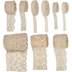 حافة شريط دانتيل من القطن الكروشيه، بألوان متنوعة، 9 أنواع و2 ياردة لكل لفة in Kuwait