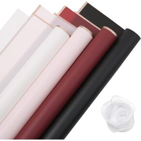 HYSSINOWRAP 10-color mixed florist supplies. Waterproof bouquet wrapping paper, flower wrapping paper, Includes ribbons (0-MIX TEN COLOR)