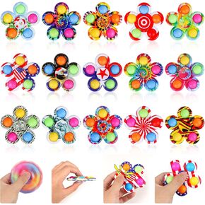 MEIEST 15 حزمة من ألعاب البوب ​​فيدجيت سبينر، لعبة بسيطة ملونة لتخفيف التوتر واليد الحسية، ألعاب فيدجيت كبيرة الحجم للحفلات، ألعاب مكتب مكتب مضادة للقلق in Kuwait