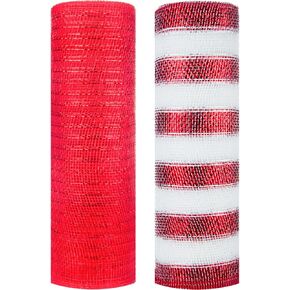 Deco Mesh 10 Inch- Deco Mesh Wreath Supplies- Black Poly Burlap Mesh- Deco Mesh Ribbon for Wreath Making, Bows, DIY, Swags and Christmas Decoration (2 Rolls)