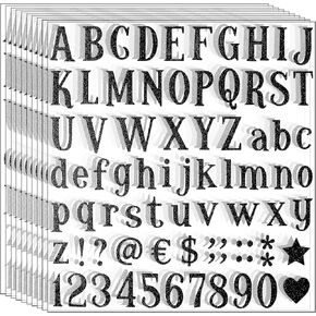 790 Pieces 10 Sheets Glitter Alphabet Letter Stickers, Self Adhesive letter and Number Stickers, Alphabet Number Stickers for Grad Cap Decoration, DIY Crafts Art Making, Classroom Decor, Home, in Kuwait