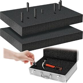 لوح إسفنجي من البولي إيثيلين عالي الكثافة - حشوة إسفنجية Pick n Pluck للحالات المتشابكة - 40 × 30 × 5 سم/ 15.75 × 11.8 × 1.97 بوصة خط شبكي مسبق القطع DIY قابل للتخصيص من الفوم للحافظة الصلبة لصندوق الألعاب in Kuwait