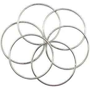 6 قطع من حلقات معدنية على شكل حرف O من PEPRMROE، حلقات صائدة الأحلام، حلقات مكرامية لصائدي الأحلام والحرف المعلقة (3 بوصة، فضي) in Kuwait