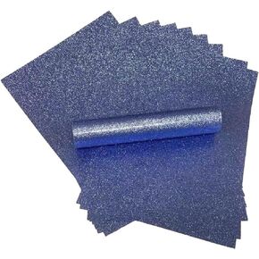 A4 Glitter Paper Sparkly Soft Touch Non Shed Thick 150gsm / 40lb Paper 10 Sheets (Royal Blue)