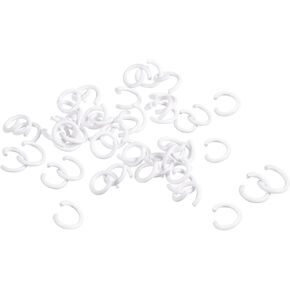 uxcell Open Jump Rings, 8mm Colorful O-Ring Connectors for DIY Crafts, Carbon Steel, White, 48Pcs