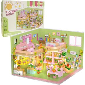 TUNJILOOL Coffee House Building Blocks 1220pcs Cafe Construction Building Set with LED Light, Collectible Display Model Creative Gift for Teens and Adults(Coffee Shop)