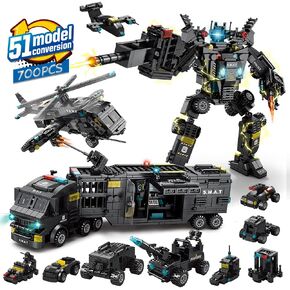iloveee 51 in 1 Robot STEM Building Blocks Toys for Boys Age 8-12, Educational Learning Building Bricks Truck Kit, Gifts for 6 7 8 9 10 11 13 Years Old Kids, Engineering Erector Set 700PCS… in Saudi Arabia