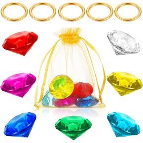 12 Pcs Gold Round Ring Set Acrylic Diamond Gemstone Jewelry Alloy Halloween Party Hunting Cake Ornament Gift Bag Blue Hedgehog Power Ring（0.63 x 0.79 inches）