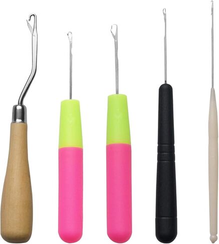 5 قطع من إبرة الكروشيه المزلاج من جنونوغاوك، لصيانة الجدائل الصغيرة، وصنع السجاد in Kuwait