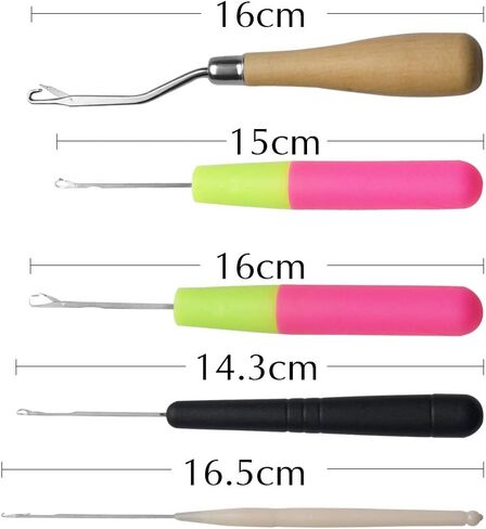 5 قطع من إبرة الكروشيه المزلاج من جنونوغاوك، لصيانة الجدائل الصغيرة، وصنع السجاد in Kuwait