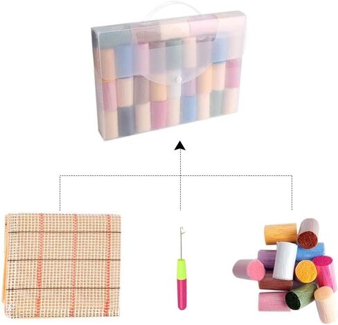 clubevy Latch Hook Kits,Latch Hook Dog Rug Making Kit for Adults and Kids, Cute Puppies Dog Lactch Hook Rug Making Needlework Kits for Beginners in Kuwait