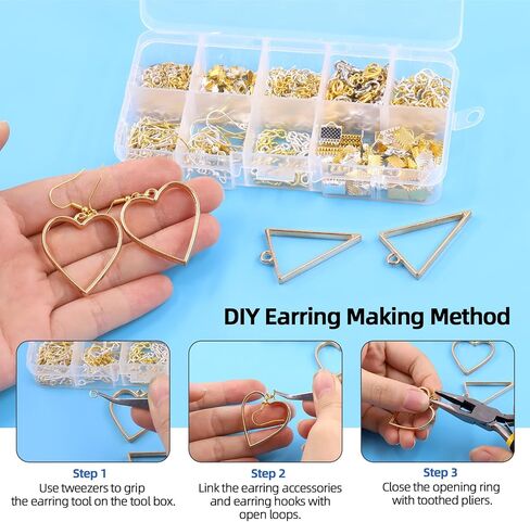 Glarks 1468Pcs Jewelry Making Supplies Kit with Pliers, Findings, Beading String for Repair, Making and Beading in Kuwait