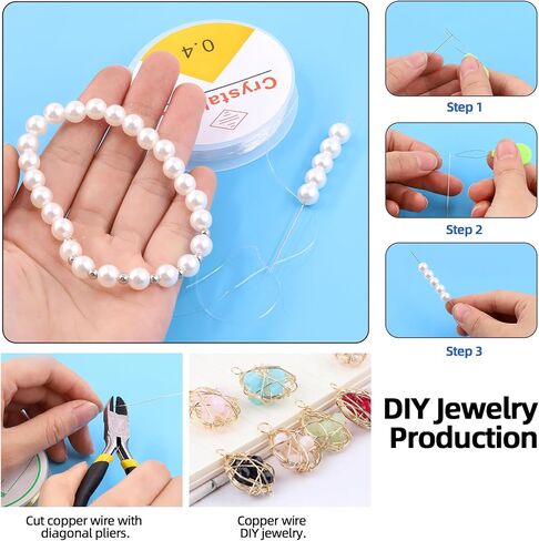 Glarks 1468Pcs Jewelry Making Supplies Kit with Pliers, Findings, Beading String for Repair, Making and Beading in Kuwait