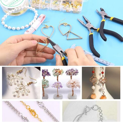Glarks 1468Pcs Jewelry Making Supplies Kit with Pliers, Findings, Beading String for Repair, Making and Beading in Kuwait