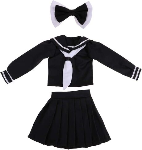Lembani Fashion 1/3 Doll Clothes School Uniform Full Set for Night Lolita Dolls, 24inch 60cm Girl Dolls Cosplay Dress Up in Kuwait