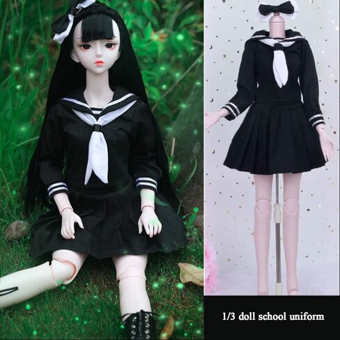 Lembani Fashion 1/3 Doll Clothes School Uniform Full Set for Night Lolita Dolls, 24inch 60cm Girl Dolls Cosplay Dress Up in Kuwait