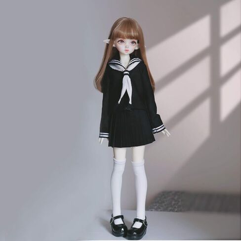 Lembani Fashion 1/3 Doll Clothes School Uniform Full Set for Night Lolita Dolls, 24inch 60cm Girl Dolls Cosplay Dress Up in Kuwait