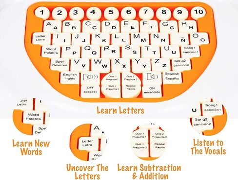 الإنجليزية-الإسبانية طفل التعلم اللوحي. لعبة تعليمية موسيقية للأطفال لتعلم الأرقام والحروف والكلمات الإسبانية والإنجليزية. لعبة كمبيوتر محمول على شكل بطة للأطفال في مرحلة ما قبل المدرسة بعمر 3 سنوات فما فوق in Kuwait