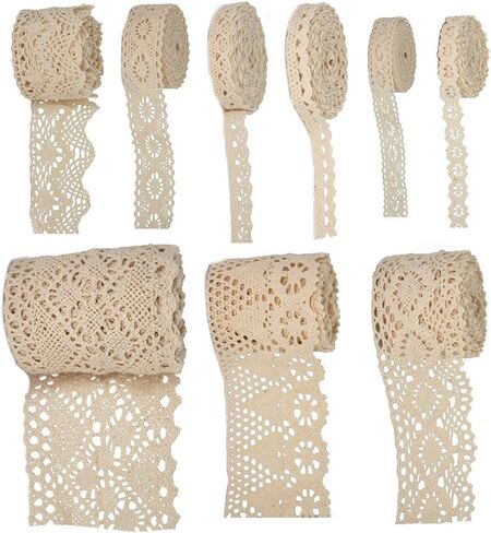 حافة شريط دانتيل من القطن الكروشيه، بألوان متنوعة، 9 أنواع و2 ياردة لكل لفة in Kuwait