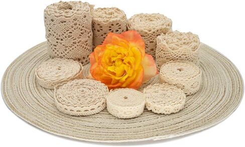 حافة شريط دانتيل من القطن الكروشيه، بألوان متنوعة، 9 أنواع و2 ياردة لكل لفة in Kuwait