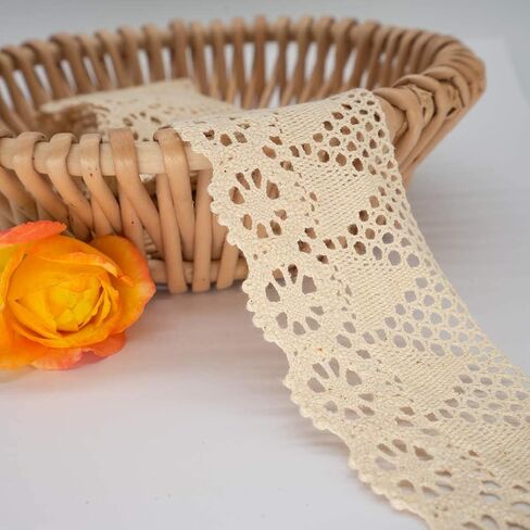 حافة شريط دانتيل من القطن الكروشيه، بألوان متنوعة، 9 أنواع و2 ياردة لكل لفة in Kuwait