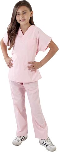 Natural Uniforms Childrens Scrub Set-Soft Touch-Role Play Costume Set (Pink, 12/14) in Kuwait