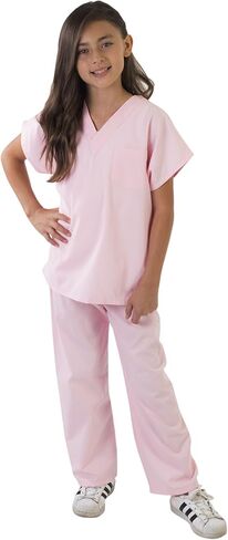Natural Uniforms Childrens Scrub Set-Soft Touch-Role Play Costume Set (Pink, 12/14) in Kuwait