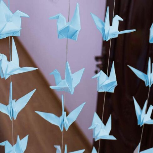 Paper Crane Hanging Garlands(3stringsX 3.3ft), Origami Birds Streamers for Bridal Shower, Baby Shower Birthday Party Supplies (Red) in Saudi Arabia