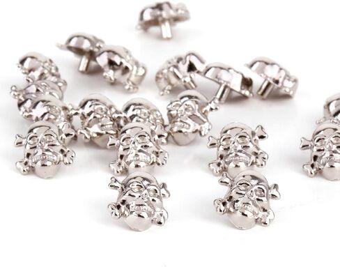 RUBYCA 30 Sets Gold Color Skull Cross-Bone Rapid Rivets Spike and Studs Metal Spots Double Cap DIY Leather-craft in Saudi Arabia