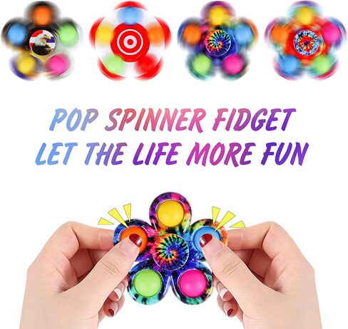 MEIEST 15 حزمة من ألعاب البوب ​​فيدجيت سبينر، لعبة بسيطة ملونة لتخفيف التوتر واليد الحسية، ألعاب فيدجيت كبيرة الحجم للحفلات، ألعاب مكتب مكتب مضادة للقلق in Kuwait