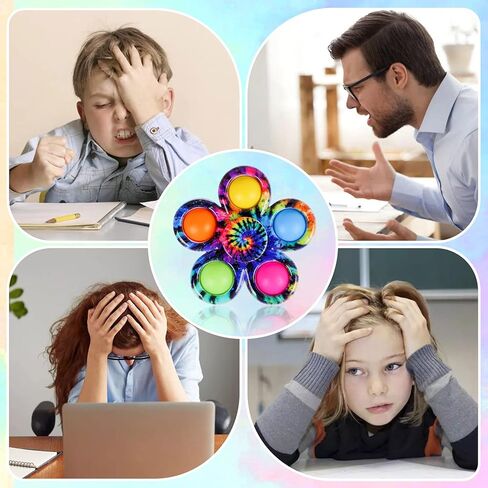MEIEST 15 حزمة من ألعاب البوب ​​فيدجيت سبينر، لعبة بسيطة ملونة لتخفيف التوتر واليد الحسية، ألعاب فيدجيت كبيرة الحجم للحفلات، ألعاب مكتب مكتب مضادة للقلق in Kuwait