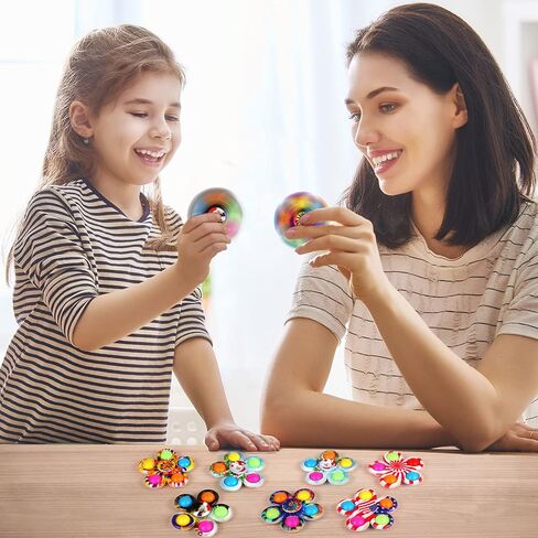 MEIEST 15 حزمة من ألعاب البوب ​​فيدجيت سبينر، لعبة بسيطة ملونة لتخفيف التوتر واليد الحسية، ألعاب فيدجيت كبيرة الحجم للحفلات، ألعاب مكتب مكتب مضادة للقلق in Kuwait